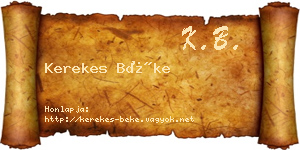 Kerekes Béke névjegykártya