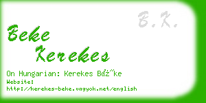 beke kerekes business card